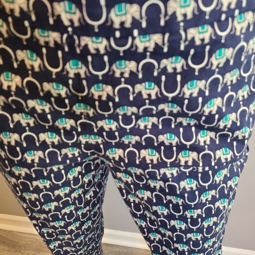 J. CREW Blue Elephant Print Pants size 0 - Picture 8 of 10